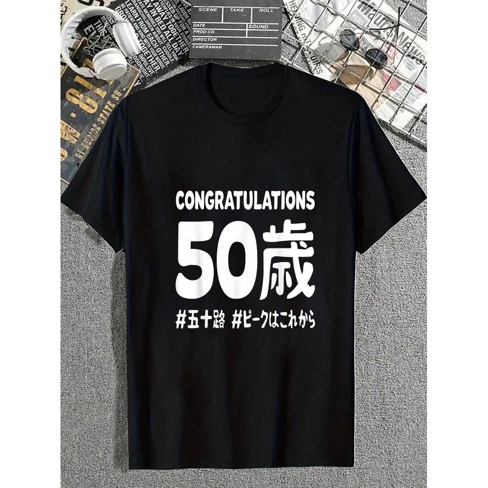 Mens Fashion Hashtags - เสื้อยืดผ้าฝ้าย 100 เปอร์เซ็นต์ของขวัญวันเกิดครบรอบ 50 ปีอารมณ์ขันวัยกลางคนการออกแบบแฮชแท็กลำลองแขนสั้นแฟชั่นผู้ใหญ่ผู้ชายผู้หญิง