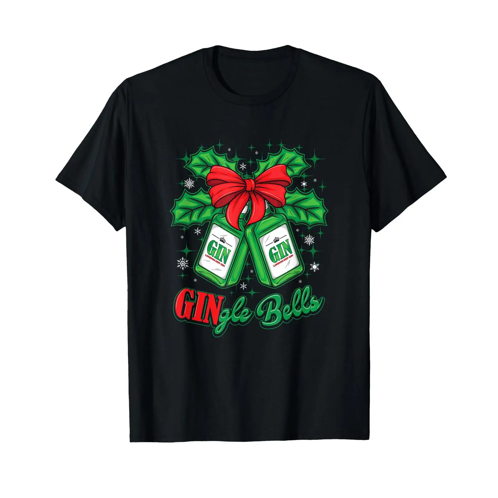 Mens Xmas Fashion - เสื้อยืดผู้ชายลายกราฟิกคริสต์มาสสุดฮา ลายกระดิ่งจingle ลุควินเทจ ซักแล้ว ใส่สบาย ระบายอากาศได้ดี