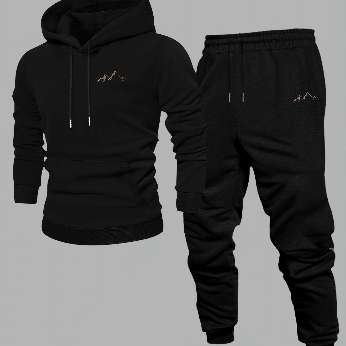 Jogger Sweatpants Men - ชุดวอร์มผู้ชายสำหรับฤดูใบไม้ผลิและฤดูใบไม้ร่วง เสื้อฮู้ดหลวม กางเกงขายาวลำลอง ชุดสองชิ้น แขนยาว ชุดออกกำลังกาย