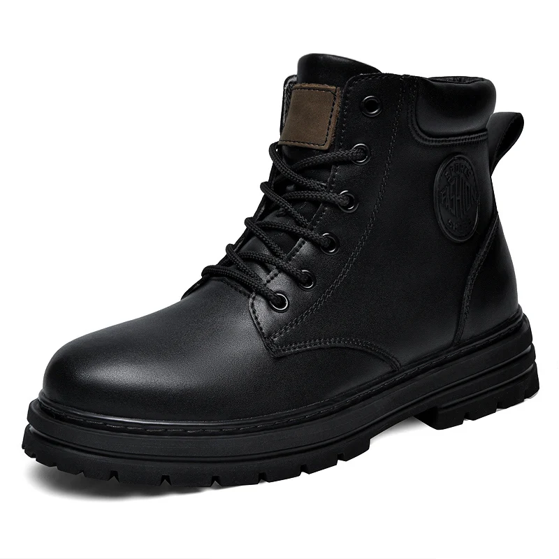 Men'S Fashion For 30 Year Olds - รองเท้าบูทหนังสีดำไซส์ใหญ่ 49 50 สำหรับฤดูหนาว แฟชั่นสไตล์อังกฤษ สำหรับผู้ชาย