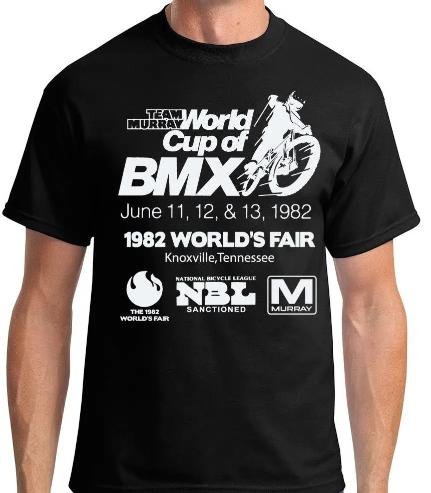 Mens Fashion World - เสื้อยืดแฟชั่นคอกลมผู้ชายแขนสั้นสไตล์โอลด์สคูล BMX เสื้อยืดทีมเมอร์เรย์ เวิลด์สแฟร์ วินเทจ X20
