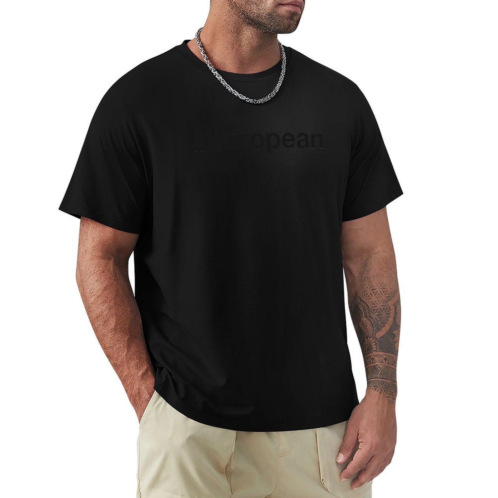 Mens Fashion Hashtags - เสื้อยืดพิมพ์ลายแฟชั่นลำลองสไตล์ยุโรป