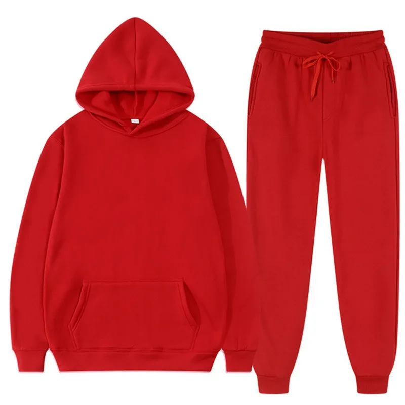 Track Suit Men - ชุดวอร์มผู้ชาย 2 ชิ้น เสื้อฮู้ด + กางเกงมีเชือกผูก