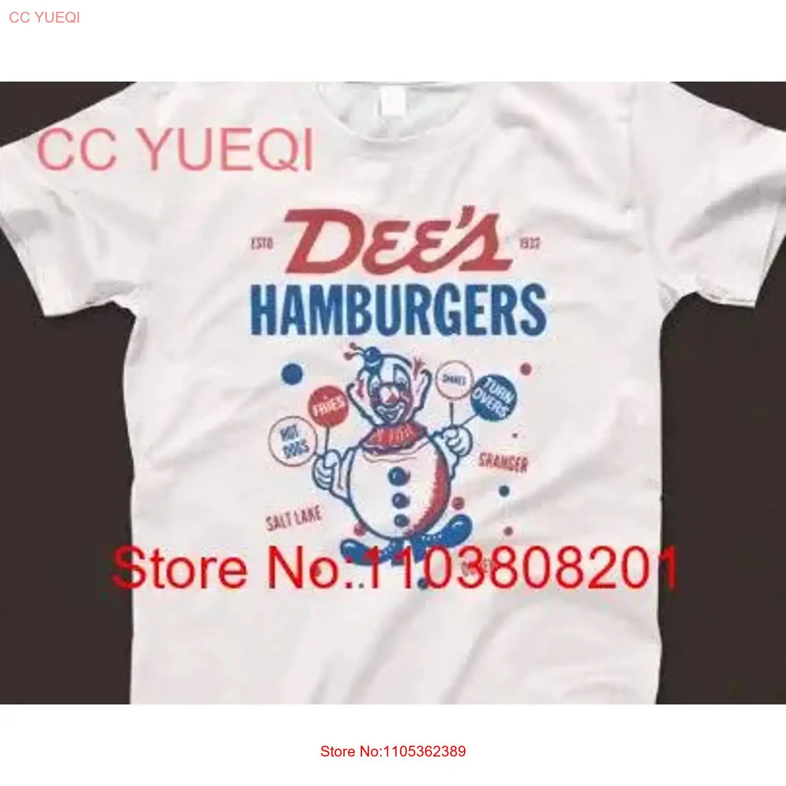 Men'S Fashion Hamburg - เสื้อยืด Dee's Hamburgers 1026 สีขาวสไตล์เรโทร วินเทจ