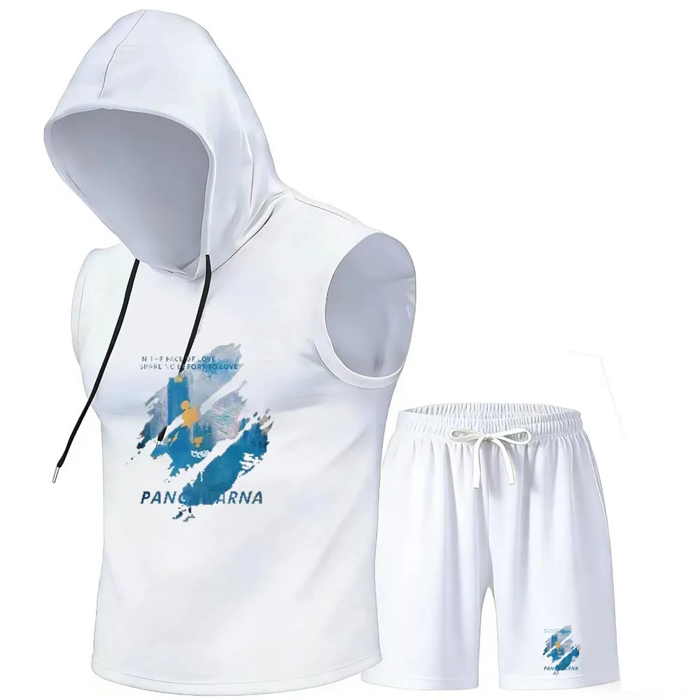 Men'S Fashion For Summer 2026 - เสื้อฮู้ดผู้ชาย+กางเกงขาสั้น ชุดเซ็ตฤดูร้อนปี 2026 รุ่นใหม่ ทรงหลวม คอกลม
