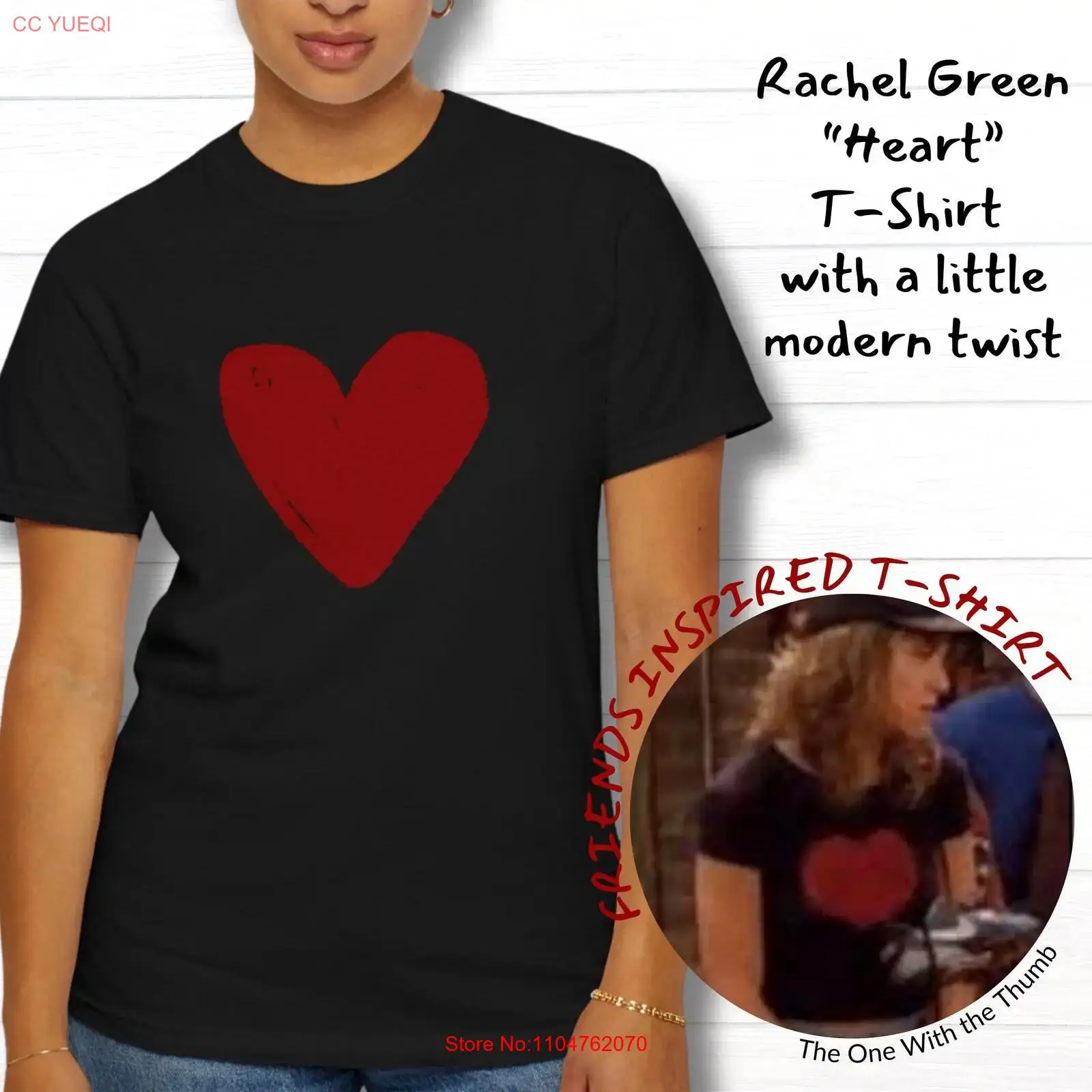 Mens Fashion In The 90S - เสื้อยืด Rachel Green Heart สไตล์ Friends
