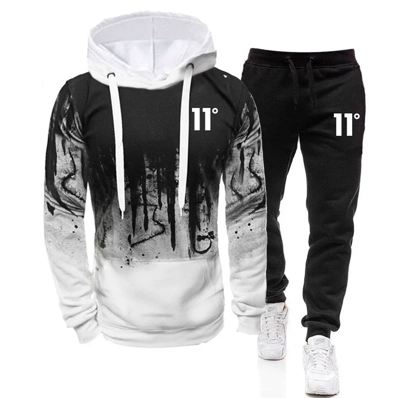 Track Suit Men - ชุดวอร์มแฟชั่นลำลองคุณภาพสูงสำหรับผู้ชาย เสื้อสเวตเชิ้ตอเนกประสงค์ กางเกงวอร์มใส่สบาย เหมาะสำหรับเล่นกีฬาประจำวัน ชุดฮู้ดดี้เรียบง่าย
