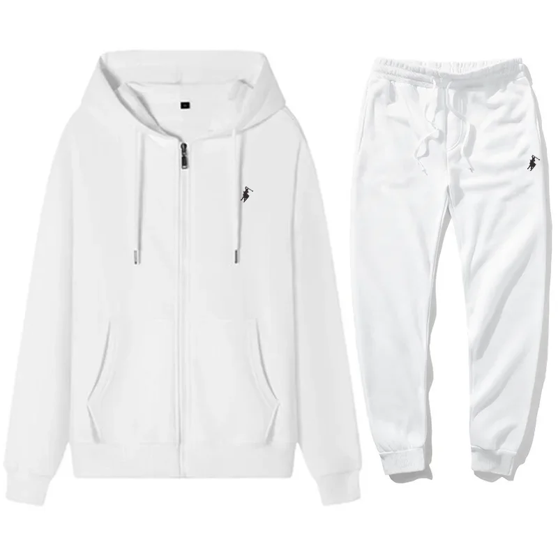 Track Suit Men - ชุดเซ็ทเสื้อฮู้ดดี้และกางเกงกีฬาผู้ชายสไตล์คลาสสิก ปี 2026 สำหรับฤดูใบไม้ร่วงและฤดูหนาว ชุดลำลองอุ่นสบายสำหรับออกกำลังกาย ชุดวอร์มสำหรับวิ่งจ๊อกกิ้ง