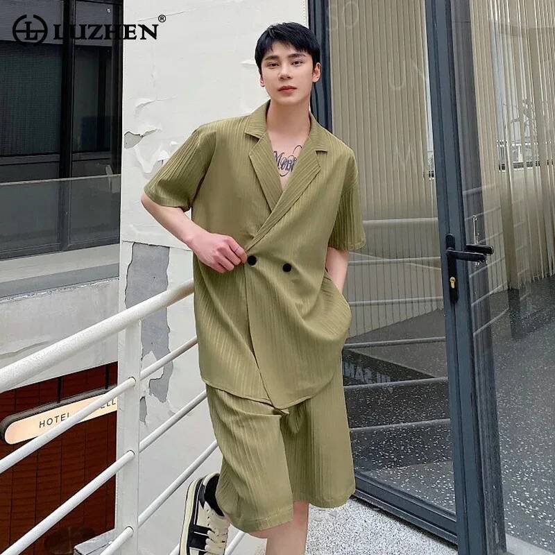 Men'S Fashion For Summer 2026 - LUZHEN ชุดแฟชั่นฤดูร้อน 2026 สำหรับผู้ชาย ดีไซน์เรียบหรู สีพื้น