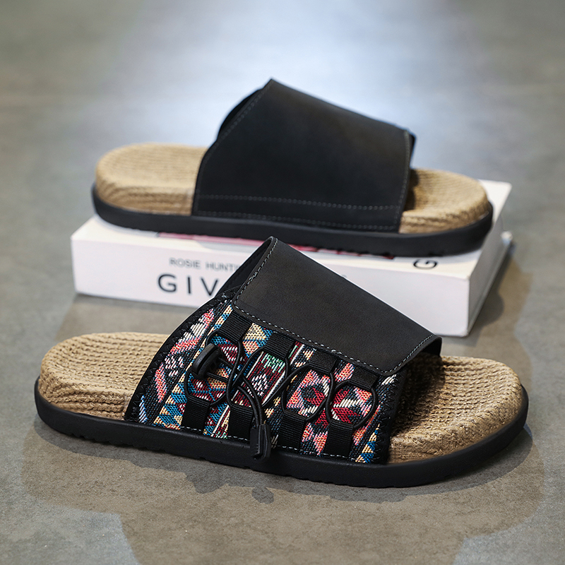 Men'S Fashion Plus - รองเท้าแตะผู้ชายฤดูร้อนใหม่ระบายอากาศได้ดีกันลื่นพื้นนุ่มสบายรองเท้าแตะลำลองกลางแจ้งแฟชั่นเดินในเมืองรองเท้าแตะขนาดใหญ่พิเศษ