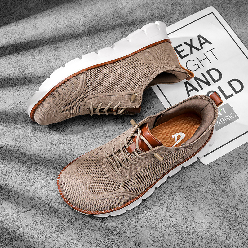 Men'S Fashion For 30 Year Olds - รองเท้าผู้ชายทรงกว้าง สไตล์ลำลอง แบบตาข่าย ระบายอากาศดี ดีไซน์มินิมอล พื้นเรียบ
