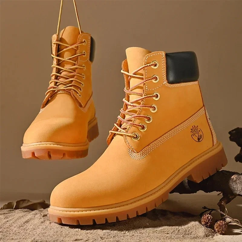 Men'S Fashion For 30 Year Olds - รองเท้าบูทผู้ชาย รองเท้าบูทหุ้มข้อสูง คุณภาพสูง รองเท้าหนังผู้หญิง แฟชั่น รองเท้าผ้าใบกลางแจ้ง