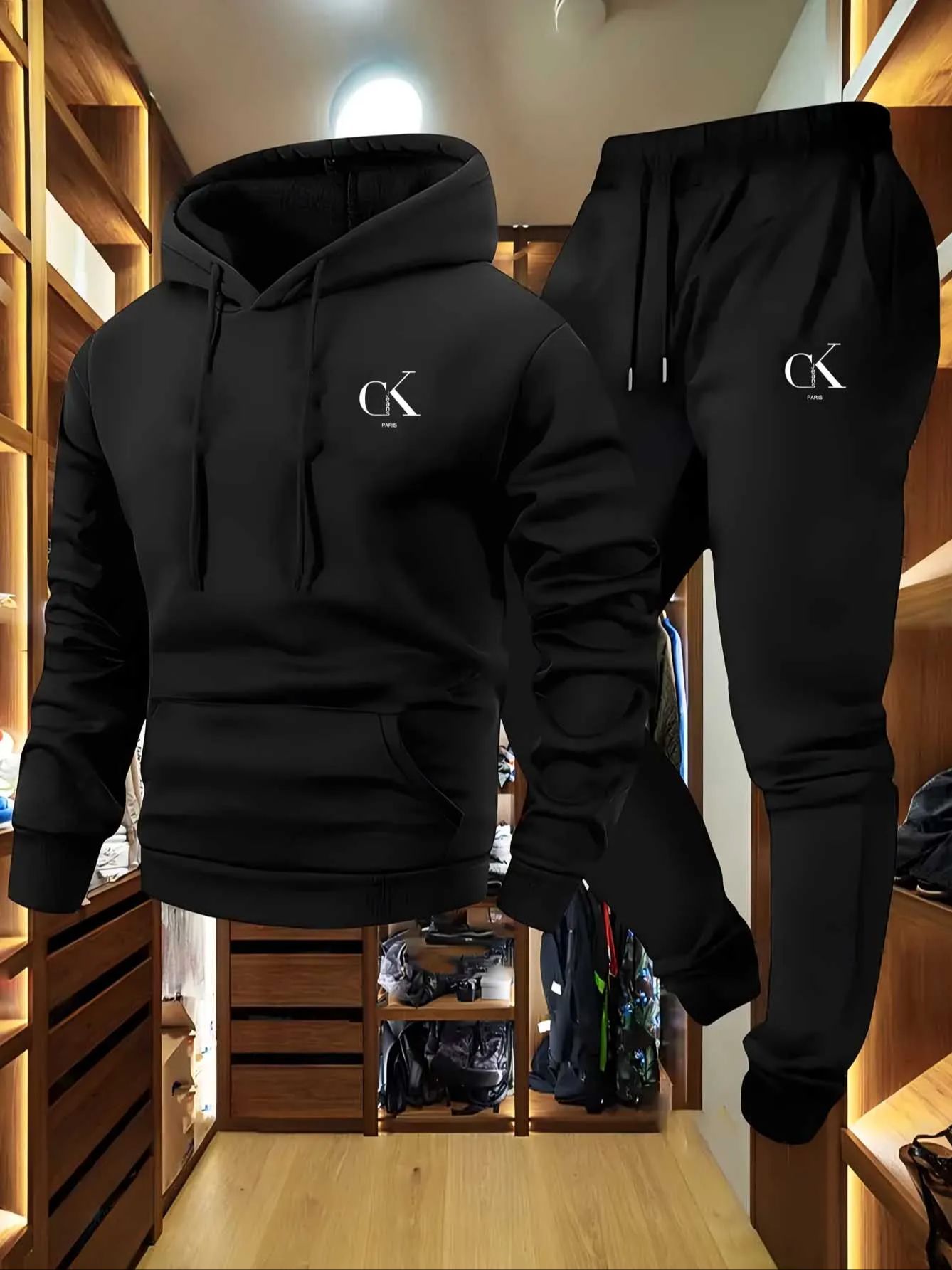 Track Suit Men - ชุดฮู้ดดี้โอเวอร์ไซส์สุดหรู คอลเลคชั่นฤดูใบไม้ร่วง 2026 ผ้าฟลีซ สำหรับผู้ชายและผู้หญิง ชุดลำลองแบบมีฮู้ด