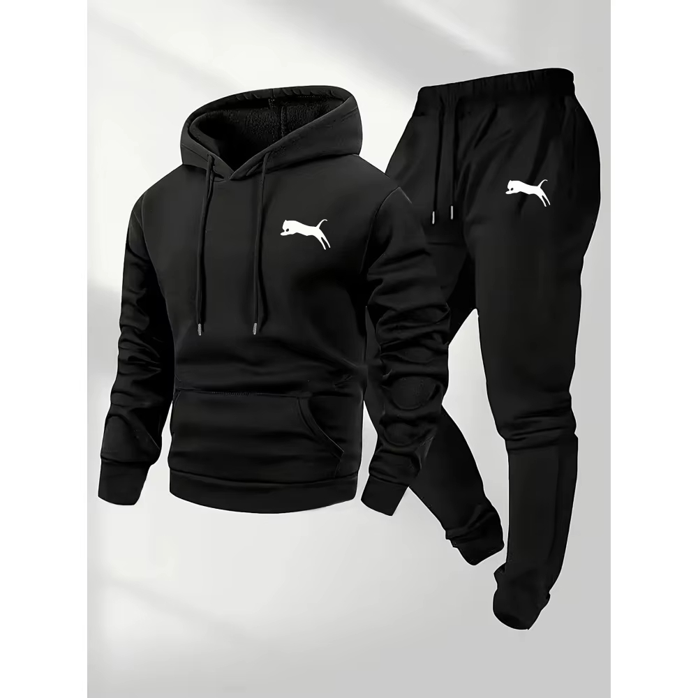 Jogger Sweatpants Men - ชุดเซ็ตเสื้อฮู้ดและกางเกงขายดีประจำปี 2026 สำหรับผู้ชาย ชุดลำลองแนวสตรีทแวร์ ชุดกีฬา ชุดออกกำลังกาย