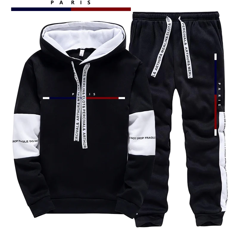 Men'S Fashion Pants - ชุดแฟชั่นพารีสสำหรับผู้ชาย/เสื้อฮู้ด/กางเกง ชุดลำลองสำหรับฤดูใบไม้ร่วง ชุดกีฬาใส่วิ่งจ๊อกกิ้ง สไตล์สตรีทแฟชั่นเมือง ชุดเสื้อสเวตเตอร์และกางเกงขายาว