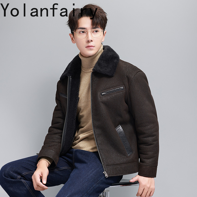 YOLANFAIRY Vintage แฟชั่นเสื้อ - Men'S Fashion Leather Jacket บทวิจารณ์และราคา
