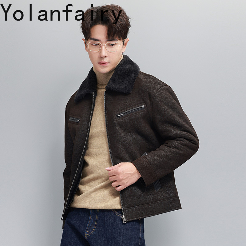 YOLANFAIRY Vintage แฟชั่นเสื้อ - Men'S Fashion Leather Jacket บทวิจารณ์และราคา