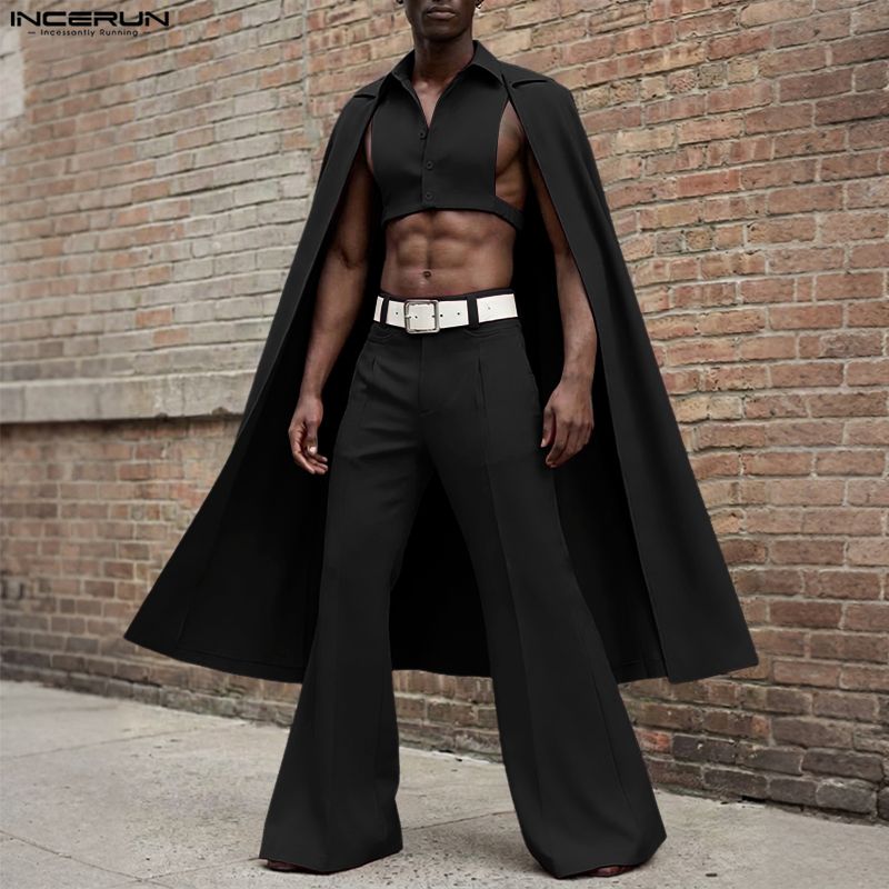 INCERUN ชุดเซ็ตผู้ชาย สีพื้น ป - Men'S Fashion Pants บทวิจารณ์และราคา