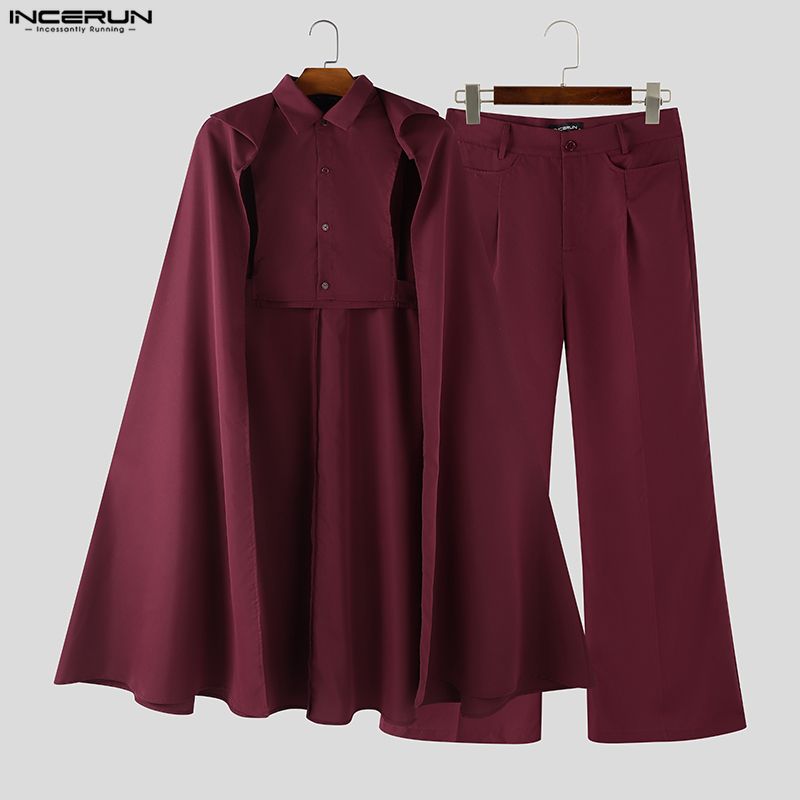INCERUN ชุดเซ็ตผู้ชาย สีพื้น ป - Men'S Fashion Pants บทวิจารณ์และราคา