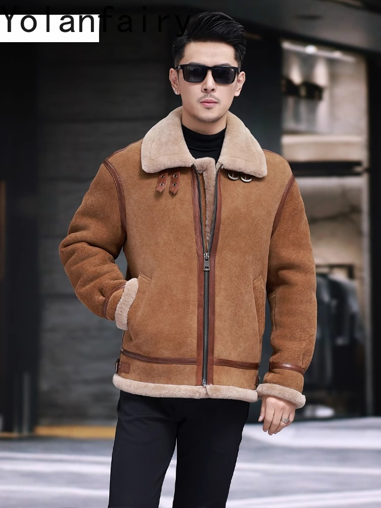 YOLANFAIRY เสื้อแจ็คเก็ตหนังแก - Men'S Fashion Leather Jacket บทวิจารณ์และราคา