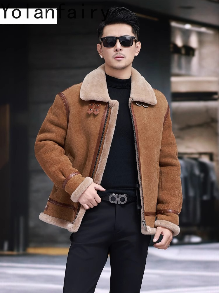 YOLANFAIRY เสื้อแจ็คเก็ตหนังแก - Men'S Fashion Leather Jacket บทวิจารณ์และราคา