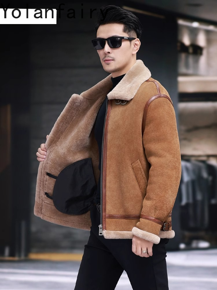 YOLANFAIRY เสื้อแจ็คเก็ตหนังแก - Men'S Fashion Leather Jacket บทวิจารณ์และราคา