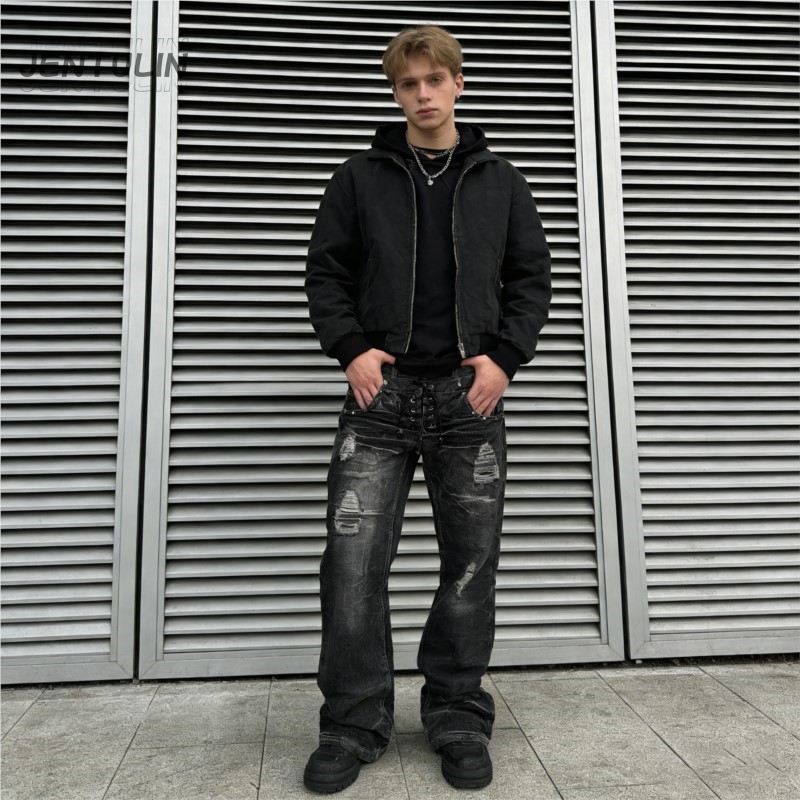 กางเกงยีนส์สไตล์ Y2K แบบเรโทร  - Men'S Fashion Jeans And Boots บทวิจารณ์และราคา