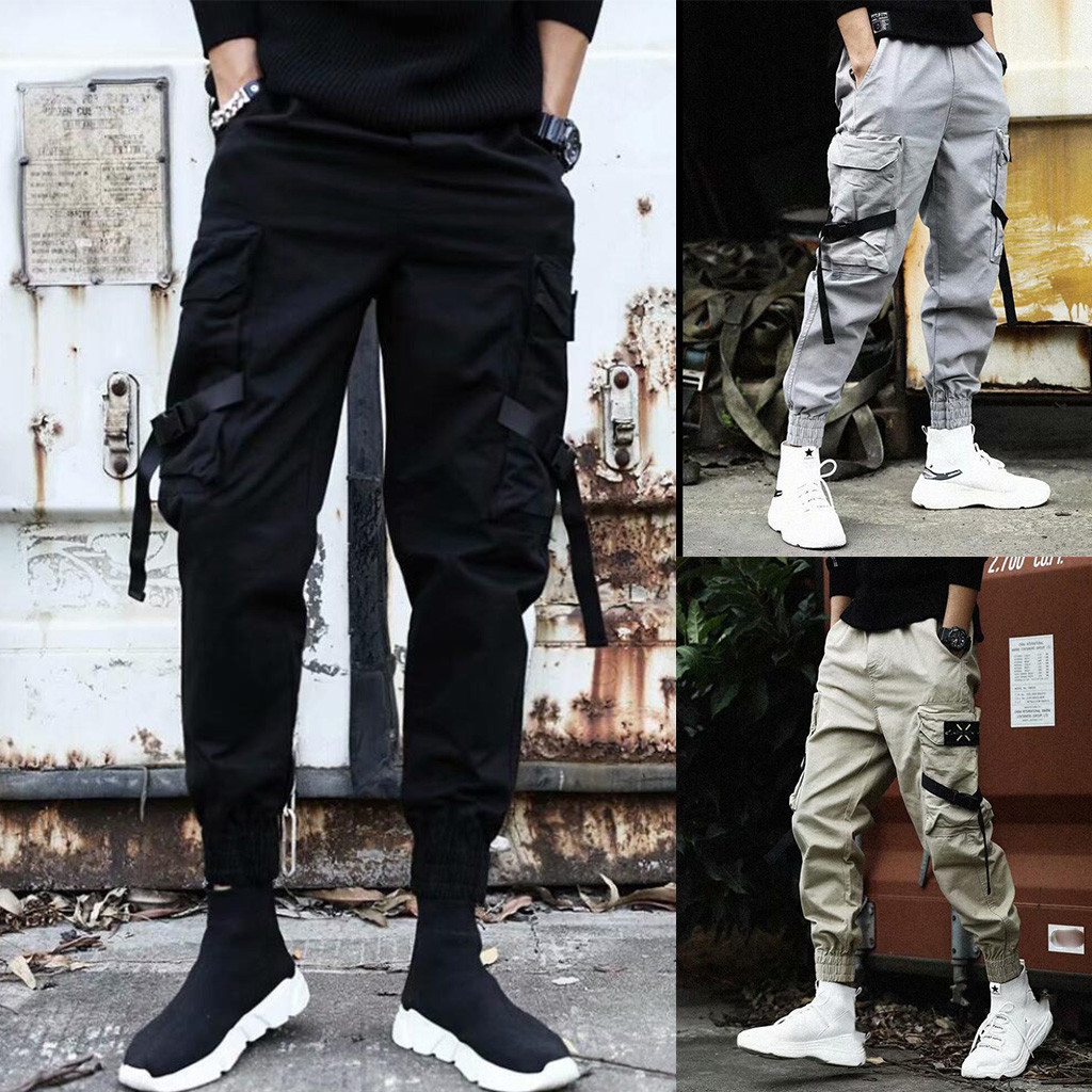 กางเกงคาร์โก้ทรงหลวมสำหรับผู้ช - Jogger Sweatpants Men บทวิจารณ์และราคา