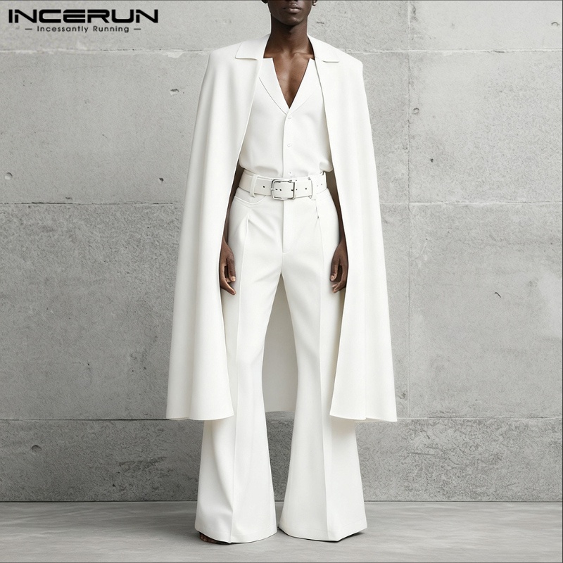 ชุดเซ็ตผู้ชาย INCERUN สีพื้น ป - Mens Fashion Style บทวิจารณ์และราคา