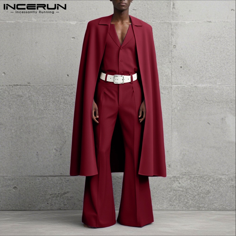 ชุดเซ็ตผู้ชาย INCERUN สีพื้น ป - Mens Fashion Style บทวิจารณ์และราคา