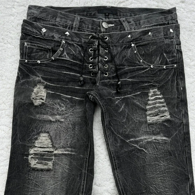 กางเกงยีนส์แฟชั่นสไตล์ไฮสตรีทเ - Men'S Fashion Jeans And Boots บทวิจารณ์และราคา