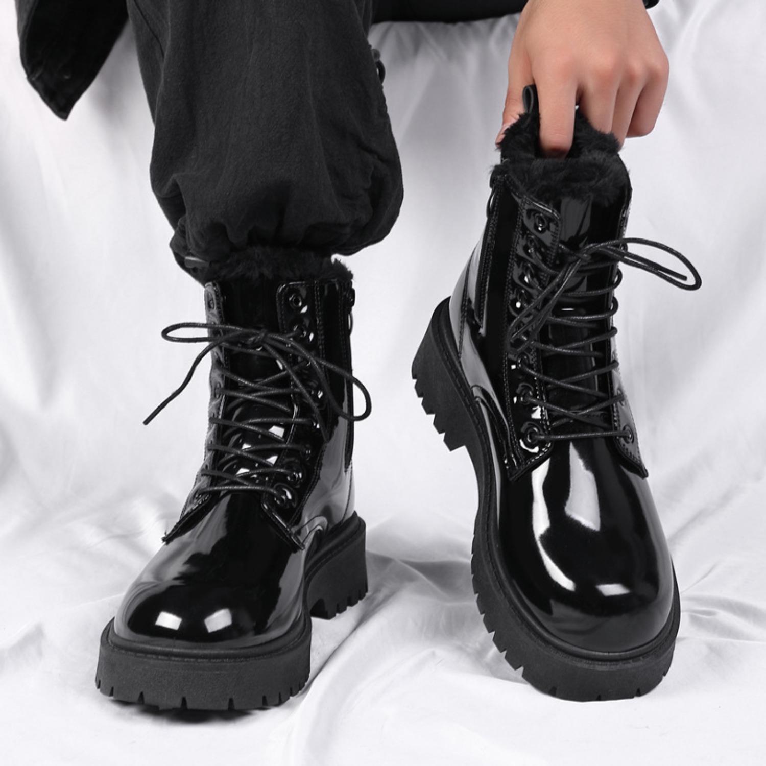 รองเท้าบูทหุ้มข้อบุขนหนานุ่มสำ - Men'S Fashion Plus บทวิจารณ์และราคา
