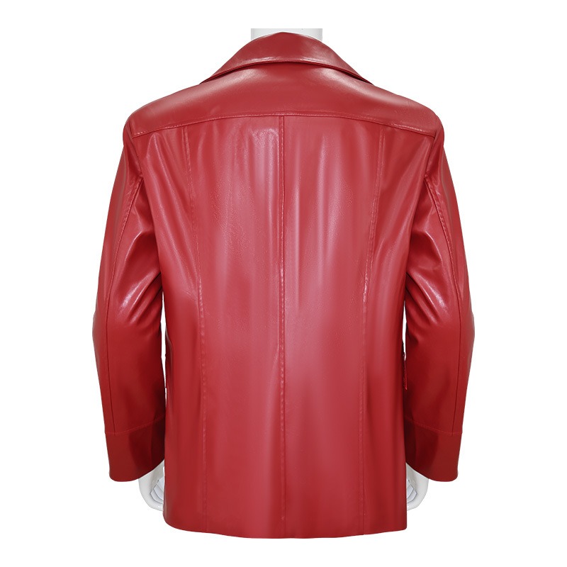 เสื้อแจ็คเก็ตหนังสีแดงสำหรับผู - Men'S Fashion Leather Jacket บทวิจารณ์และราคา