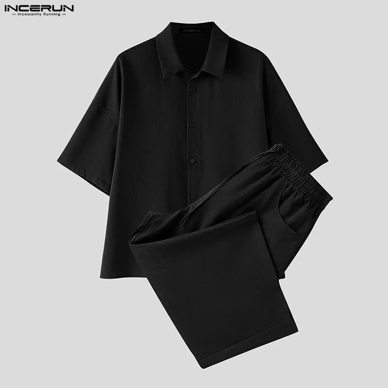 INCERUN ชุดเซ็ตผู้ชาย เสื้อเชิ - Men'S Fashion Pants บทวิจารณ์และราคา