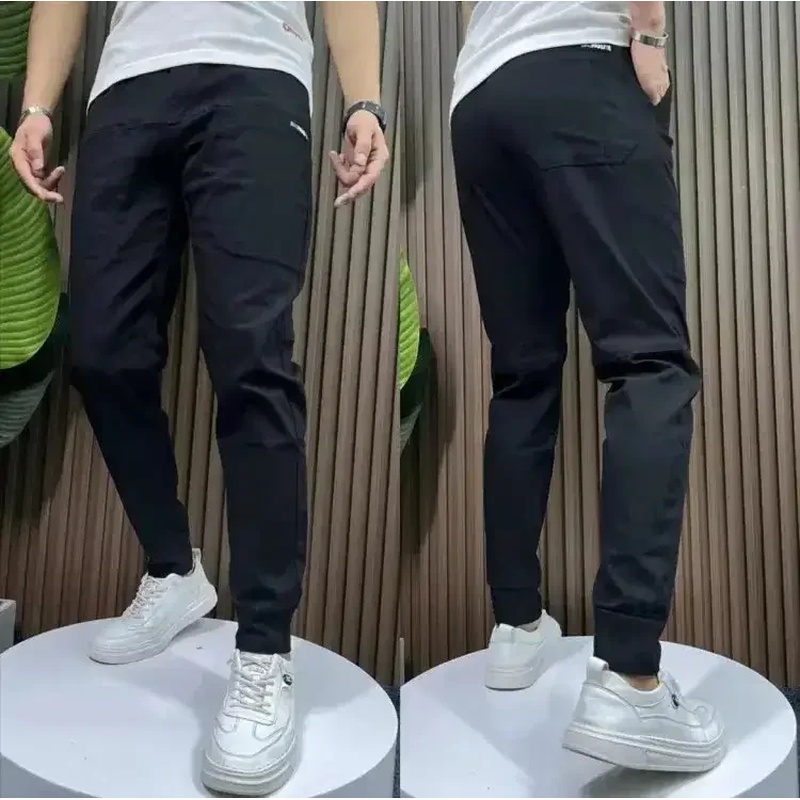 กางเกงคาร์โก้ผู้ชายผ้ายืดสูง ห - Jogger Sweatpants Men บทวิจารณ์และราคา