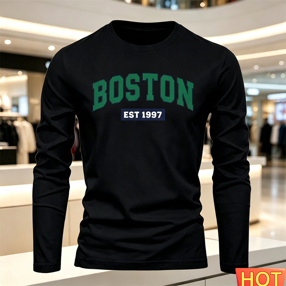 เสื้อยืดแขนยาวผู้ชายลายตัวอักษ - Mens Fashion Style บทวิจารณ์และราคา