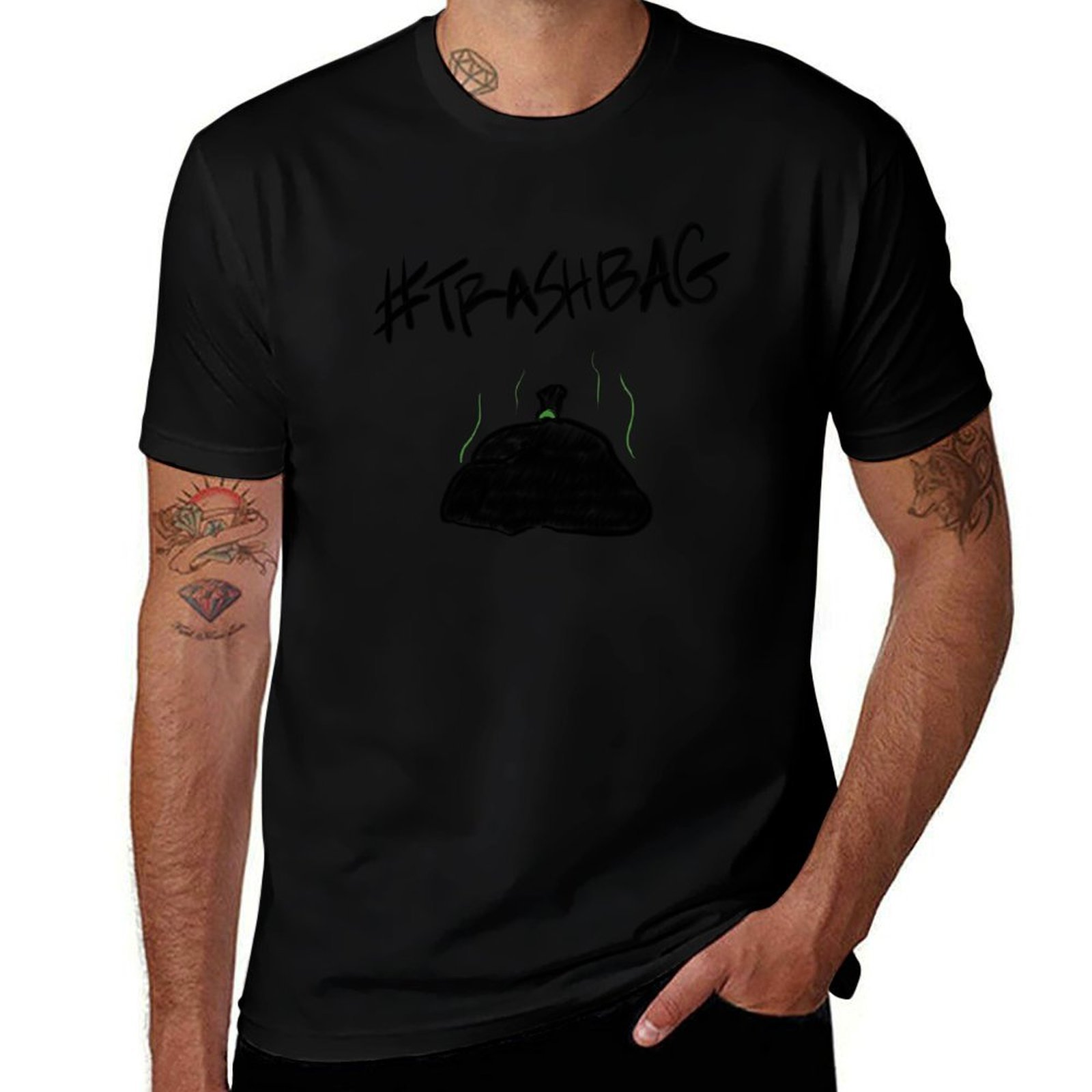 เสื้อยืดแฮชแท็ก Trashbag แฟชั่ - Mens Fashion Hashtags บทวิจารณ์และราคา