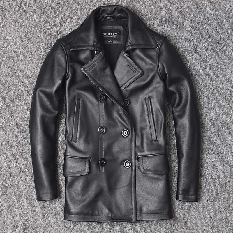 เสื้อแจ็คเก็ตหนังวัวเสื้อสำหรั - Men'S Fashion Leather Jacket บทวิจารณ์และราคา