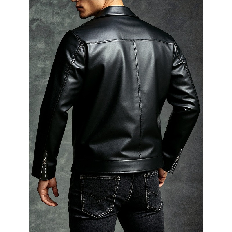 แจ็คเก็ตหนังผู้ชายแฟชั่นใหม่ ส - Men'S Fashion Leather Jacket บทวิจารณ์และราคา