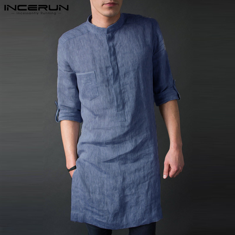 INCERUN เสื้อกันหนาวผู้ชายแขนย - Men'S Fashion Kurta บทวิจารณ์และราคา