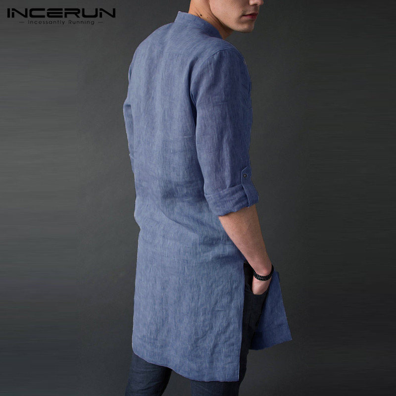 INCERUN เสื้อกันหนาวผู้ชายแขนย - Men'S Fashion Kurta บทวิจารณ์และราคา