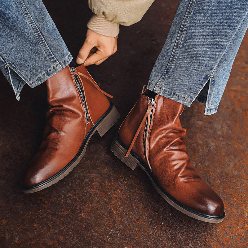 รองเท้าบูทเชลซีหนังแท้แฟชั่นหร - Men'S Fashion Plus บทวิจารณ์และราคา