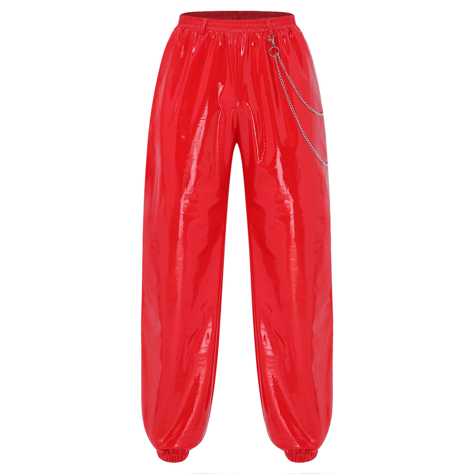กางเกงจ็อกเกอร์หนัง PU เงางามส - Jogger Sweatpants Men บทวิจารณ์และราคา