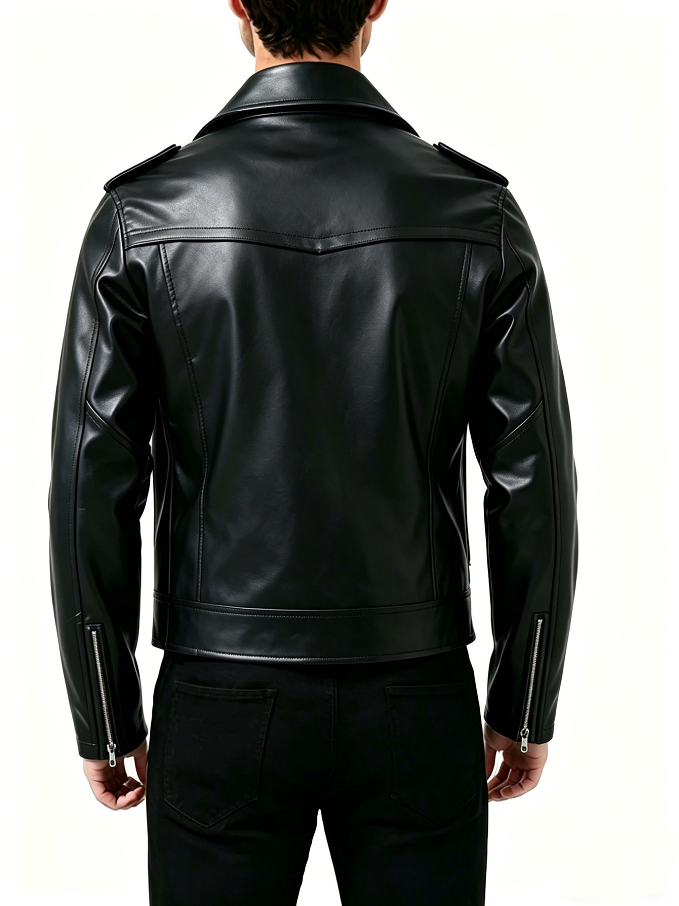 เสื้อแจ็คเก็ตผู้ชายลำลองซิปทรง - Men'S Fashion Leather Jacket บทวิจารณ์และราคา