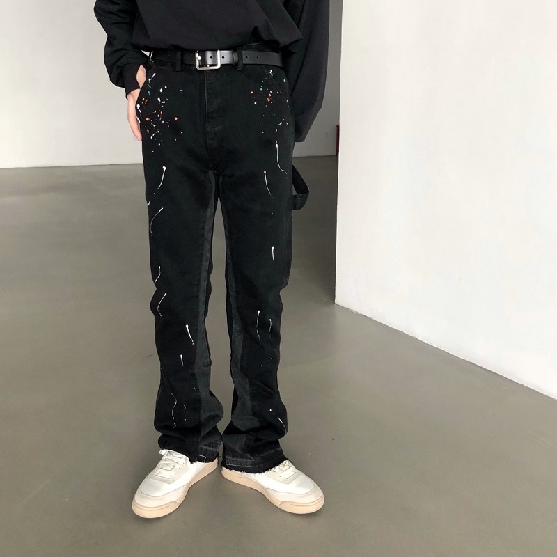 2025 ใหม่ Graffiti Splash Ink  - Men'S Fashion Jeans And Boots บทวิจารณ์และราคา
