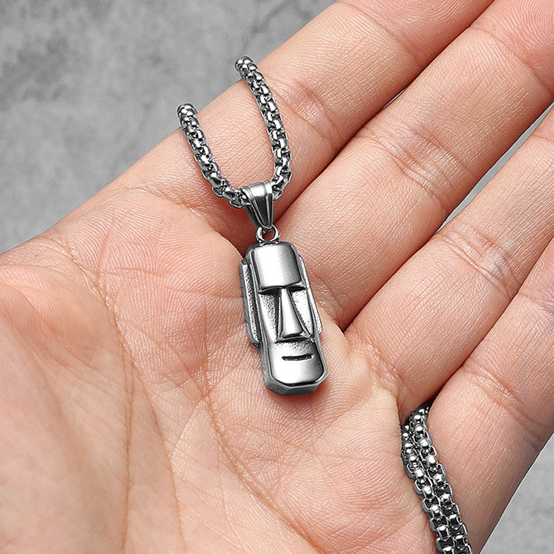 Moai จี้รูปปั้นสร้อยคอ 316L สแ - Mens Xmas Fashion บทวิจารณ์และราคา