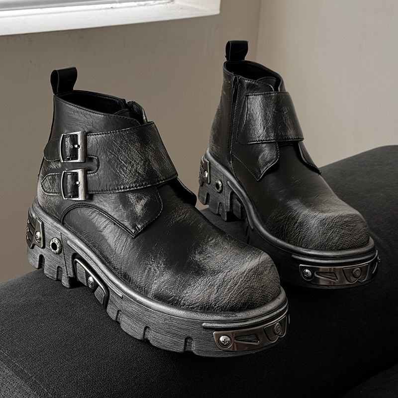 รองเท้าบูทแฟชั่นพังก์กอธทรงสูง - Men'S Fashion For 30 Year Olds บทวิจารณ์และราคา