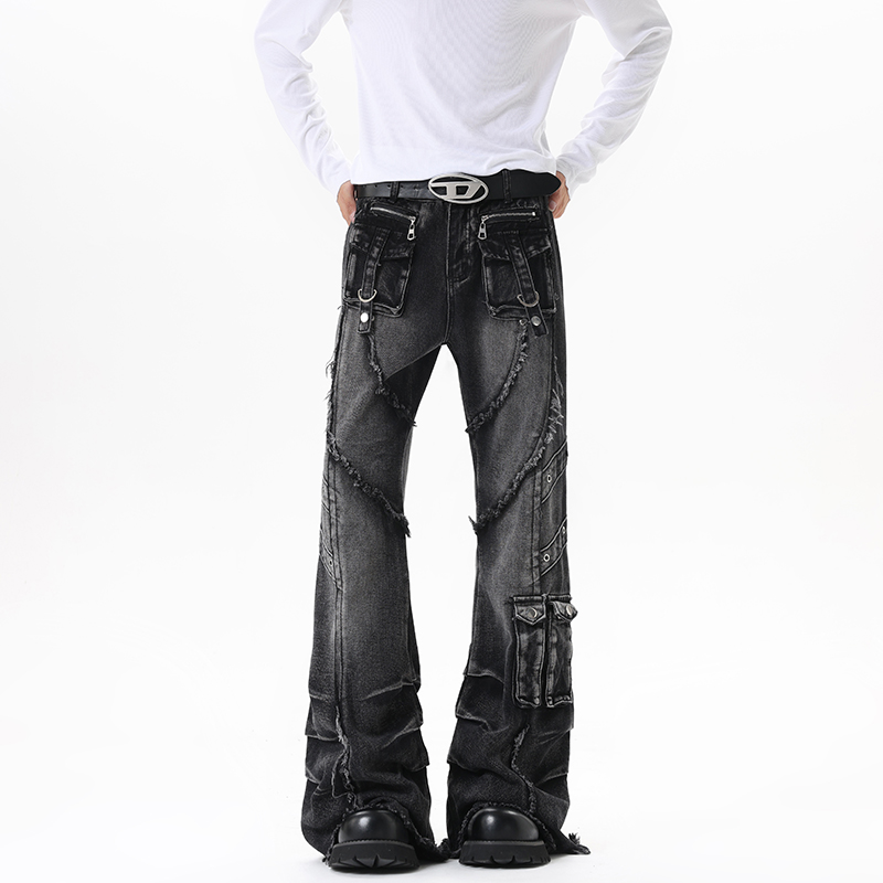 กางเกงยีนส์สตรีทผู้ชาย แต่งซิป - Men'S Fashion Jeans And Boots บทวิจารณ์และราคา