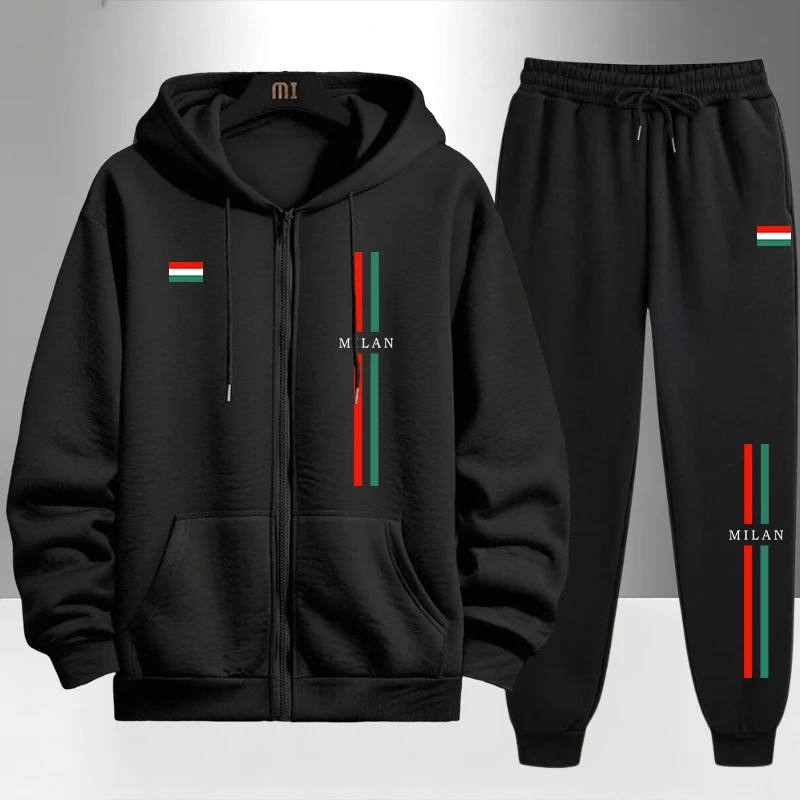 ชุดเซ็ตฮู้ดดี้ซิปและกางเกงวอร์ - Jogger Sweatpants Men บทวิจารณ์และราคา