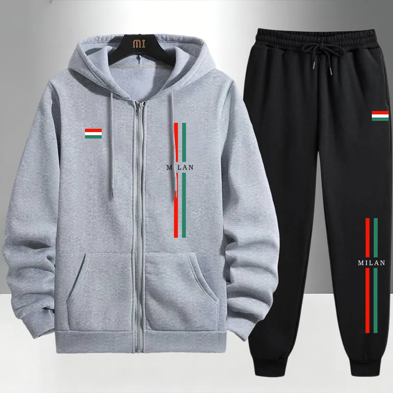 ชุดเซ็ตฮู้ดดี้ซิปและกางเกงวอร์ - Jogger Sweatpants Men บทวิจารณ์และราคา
